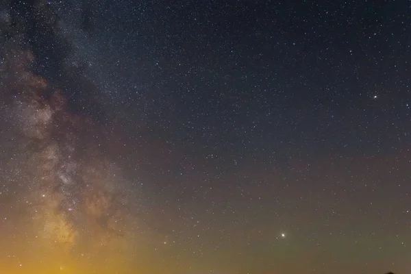 Cielo Estrellado Noche Con Vía Lechosa — Foto de Stock