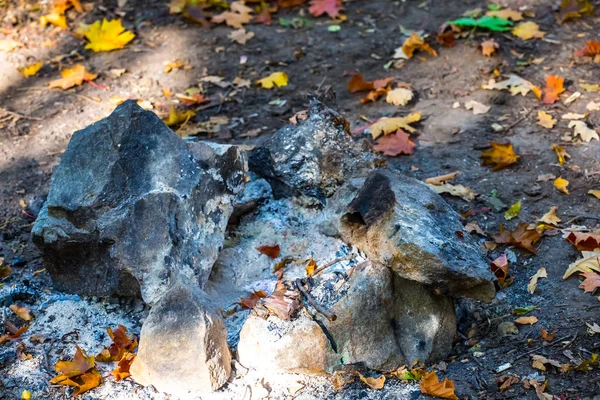 Nahaufnahme Kamin Mit Asche — Stockfoto