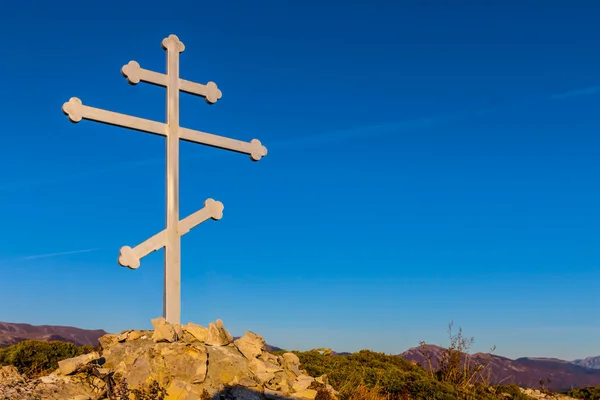 Christian Cross Mount Top — Stock Photo, Image