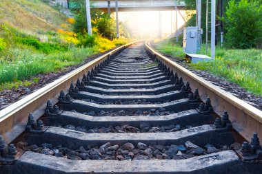 bir tünelde closeup demiryolu