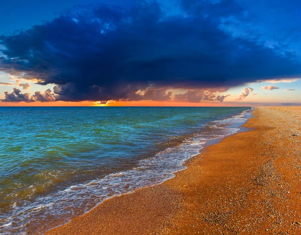 Mar Escena Bahía Atardecer Dramático — Foto de Stock