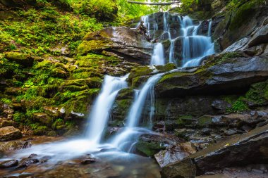 güzel Shipot şelale üzerinde dağ nehir, Ukrayna, Karpatlar