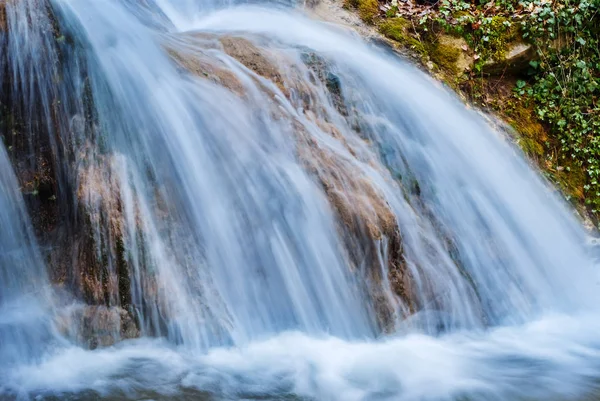 Closeup Small Waterfall Mountain River — Stock Photo, Image
