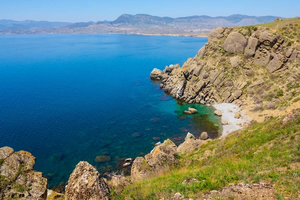 Été Baie Mer Émeraude Paysage Baie Mer Rocheuse — Photo