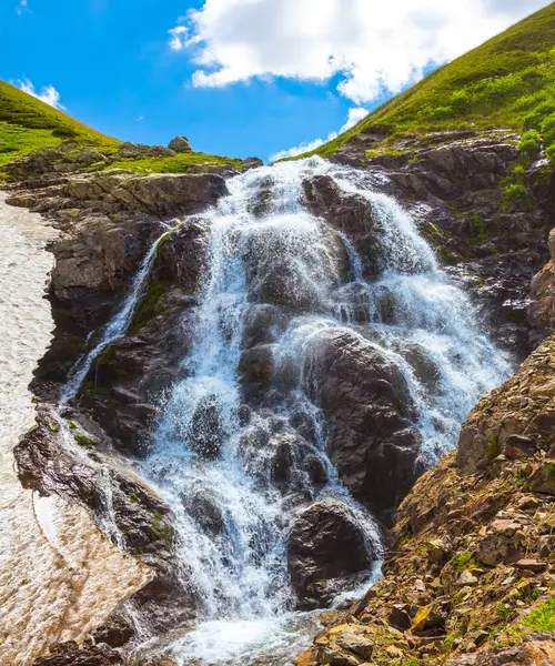 Closeup Waterfall Mountain Canyon — Stock Photo, Image