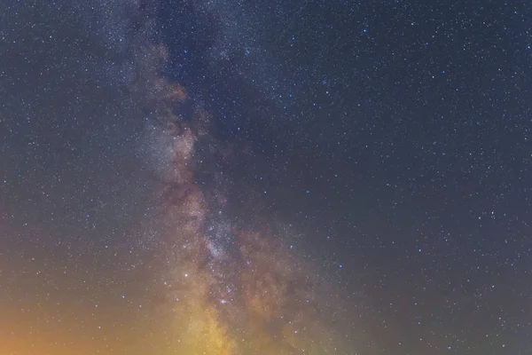 Natthimlen Med Vintergatan Naturlig Bakgrund — Stockfoto