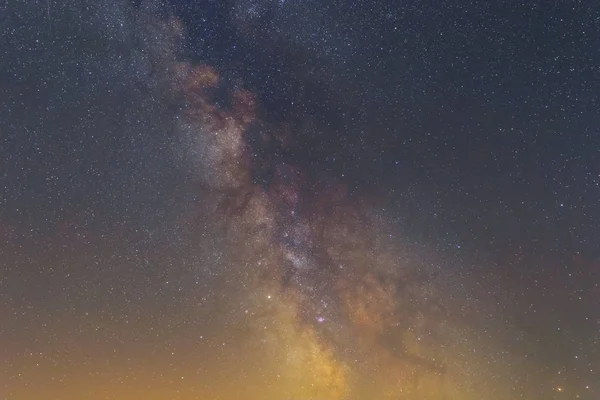 Cielo Nocturno Oscuro Con Vía Láctea Fondo Natural — Foto de Stock