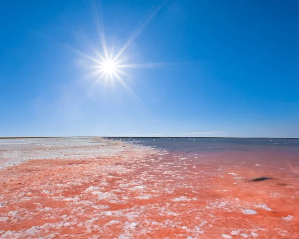 Ping Saline Lake Coral Sparkle Sun — Stock Photo, Image