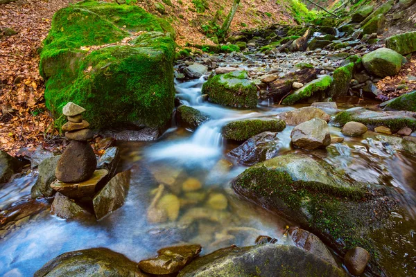 Small Brook Rushing Stones — Stock Photo, Image