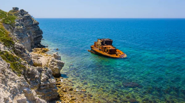 Old Shipwreck Sea Coast — Stock Photo, Image