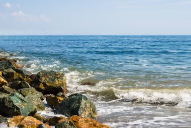 Yaz kayalık deniz kıyısı