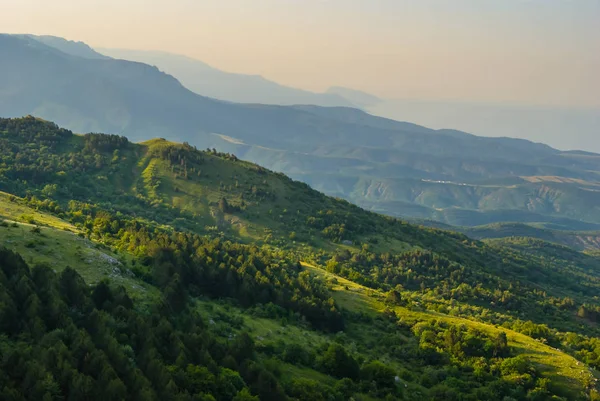 Večerní Scéna Zeleného Svahu — Stock fotografie