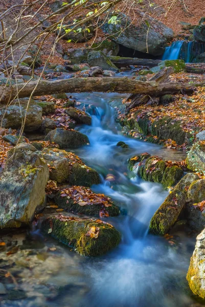 Fluss Rauscht Eine Bergschlucht — Stockfoto