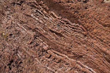 bir çatlak içinde closeup kaya, kırmızı doğal arka plan