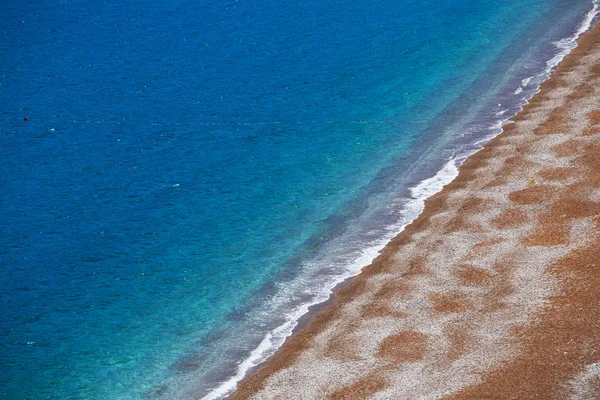 クローズアップ夏の砂浜のビーチの風景 上からの眺め 自然の背景 — ストック写真