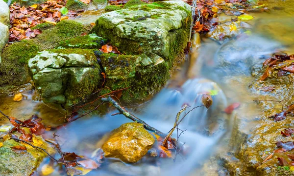 Vértes Kis Patak Rohant Egy Hegyi Canyon — Stock Fotó