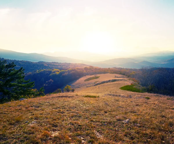 Paisaje Meseta Montaña Atardecer — Foto de Stock