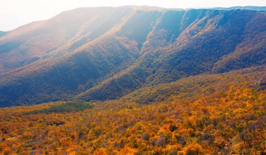 gün doğumunda sonbahar dağ sırt sahnesi