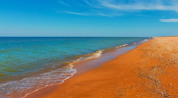 Verão Praia Areia Esmeralda Mar Tranquilo — Fotografia de Stock