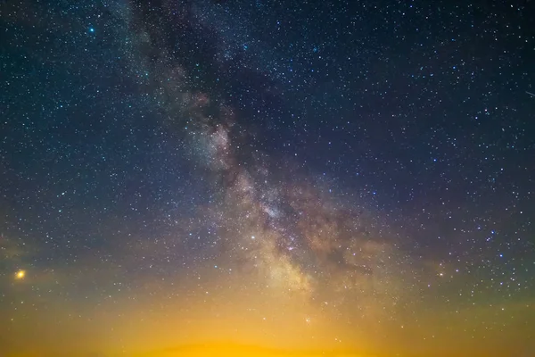 Dark Starry Sky Milky Way Beautiful Night Outdoor Background — Stock Photo, Image