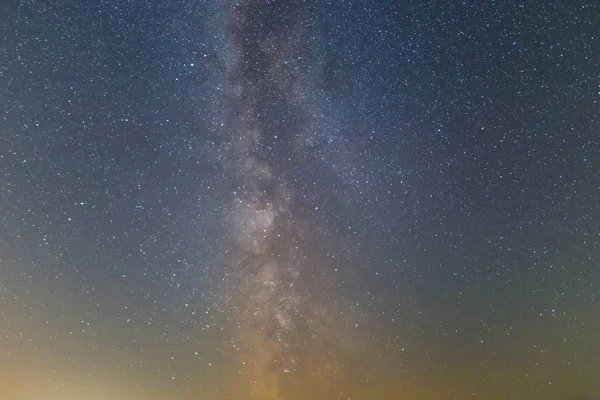 Dark Starry Sky Med Milky Way Vacker Natt Utomhus Bakgrund — Stockfoto