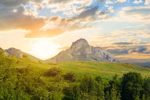 Green Mountain Valley Sunset — Stock Photo, Image