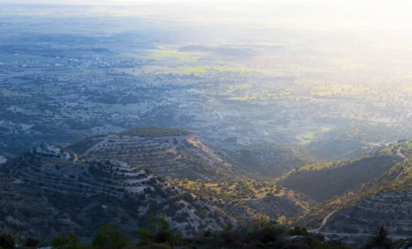 View Mount Top Green Valley Sunrise — Stock Photo, Image