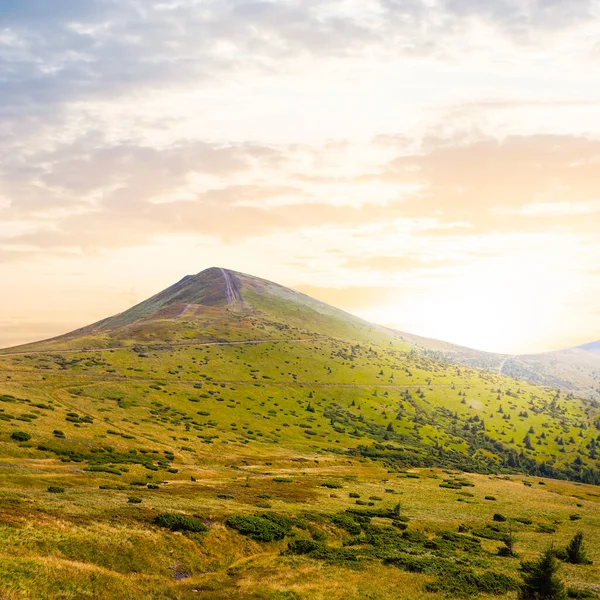 Bergsdal Vid Solnedgången — Stockfoto