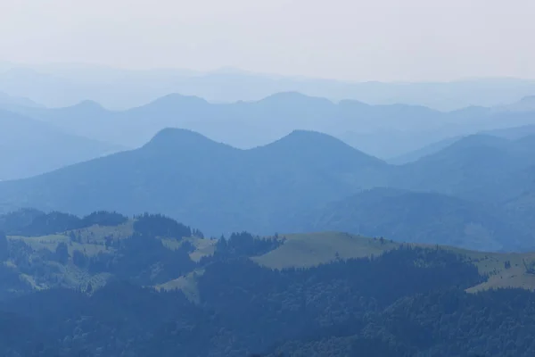 Mountain Ridge Blue Mist Natural Travel Background — Stock Photo, Image