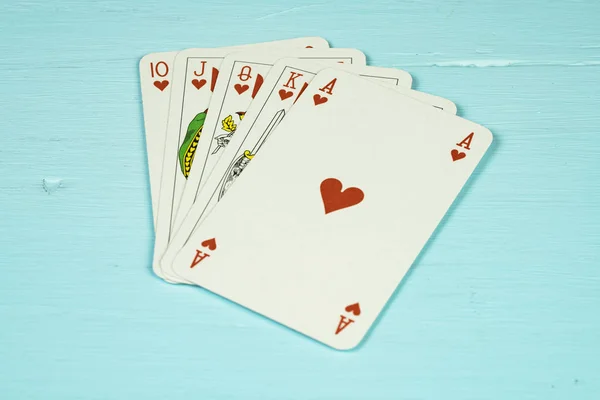 Cartas Jogo Mão Poker — Fotografia de Stock