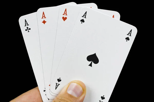Spielkarten Pokerhand — Stockfoto