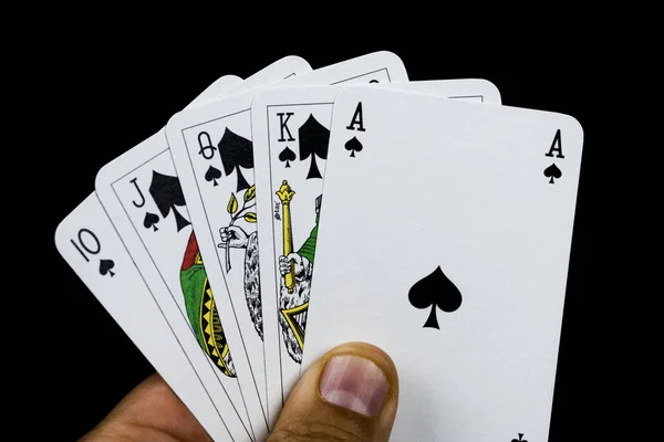 Spel Kaarten Pokerhand — Stockfoto