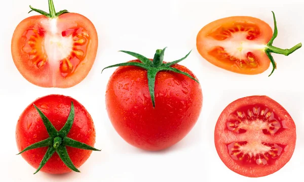 Ripe Red Tomato Water Drops — Stock Photo, Image