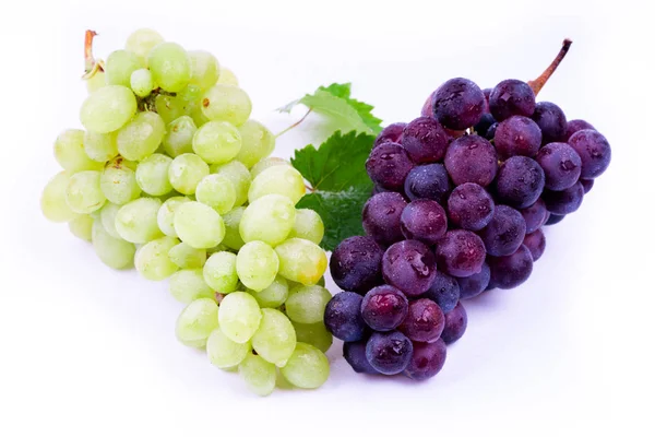 Green Wine Grapes White Background — Stock Photo, Image
