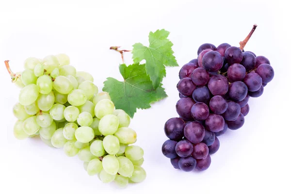 Green Wine Grapes White Background — Stock Photo, Image