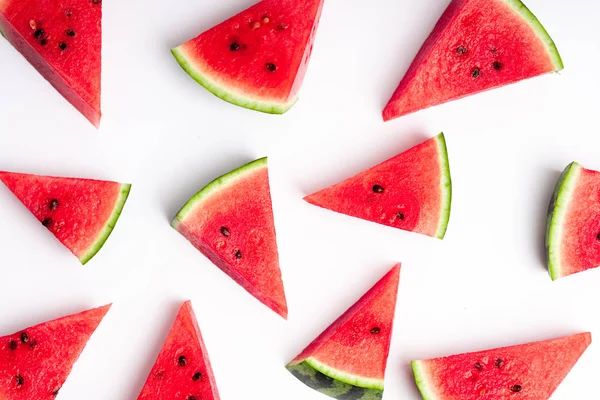 Mogen Vattenmelon Vit Bakgrund — Stockfoto