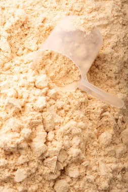 peynir altı suyu protein tozu ve kaşık