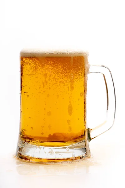 stock image glass of beer on white background