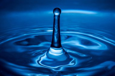 Bir damla su durgun suya düşüyor.