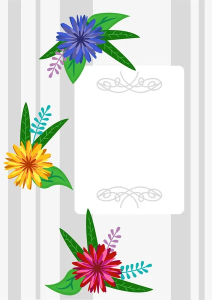 Plantilla Vectorial Páginas Blanco Portada Álbum Fotos Cuaderno Con Flores — Vector de stock