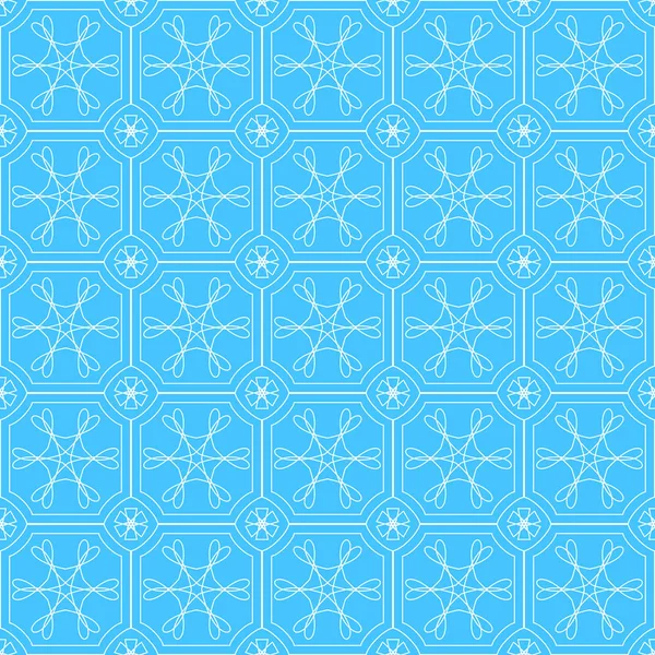 Abstract Vector Seamless Geometric Pattern White Lines Bright Blue Background — Stock Vector