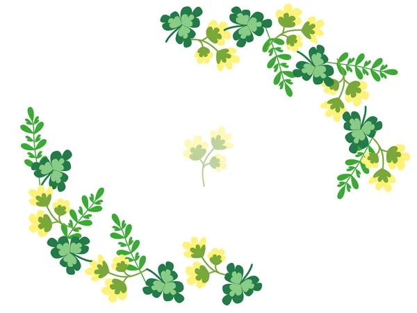 Marco Floral Ovalado Verde Aislado Sobre Fondo Blanco Vector Ilustración — Vector de stock