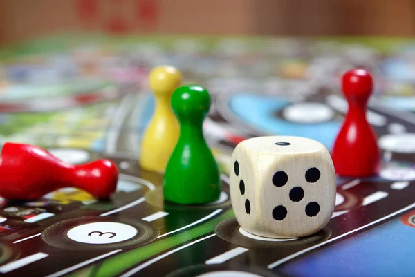 Colorful Play Figures Dice Board — Stock Photo, Image