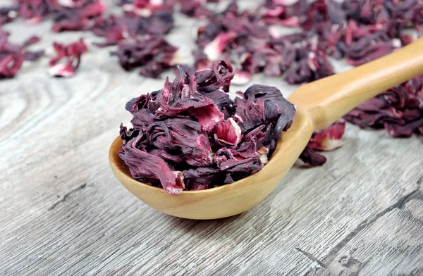 Hibiscus Hibiscus Träsked Vitamin För Kyla Och Influensa — Stockfoto