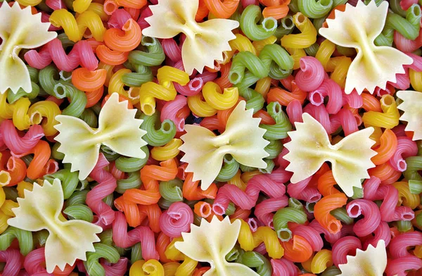 Colored Pasta Texture Background Top View — Stock Photo, Image