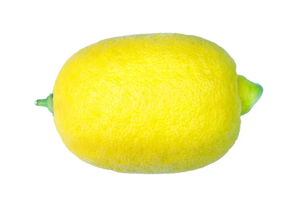 Ripe Yellow Lemon Isolated White Close — Stock Photo, Image