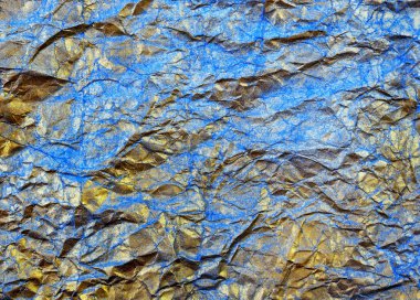 altın mavisi arka plan. Altın buruşuk kağıt.