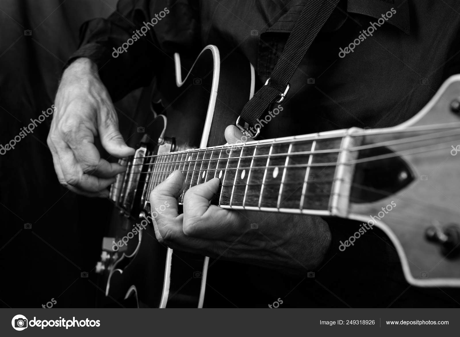 Guitarist Hands Guitar Close Playing Electric Guitar Play Guitar Black Stock Photo Image By C Krjaki1973