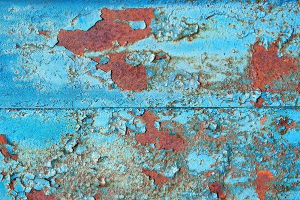 Niebieski Zardzewiały Metal Tekstura Tło Niebieskie Tło Stary Malowanego Metalu — Zdjęcie stockowe