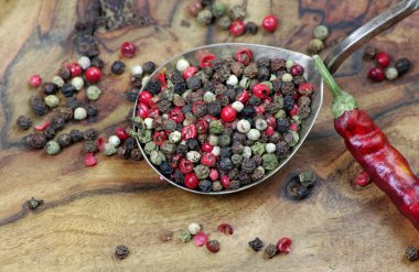 kaşık biber karışımı. yakın çekim.